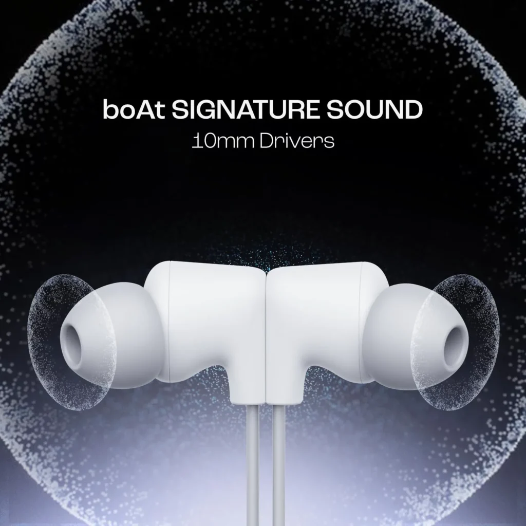 Boat Rockerz Trinity in Ear Earphones with 150H Playtime, Crystal Bionic Sound Powered by HiFi, Signature Sound, Beast™ Mode, ENx™ Tech, ASAP™ Charge,IPX5,Dual Pairing(Cosmic Black)