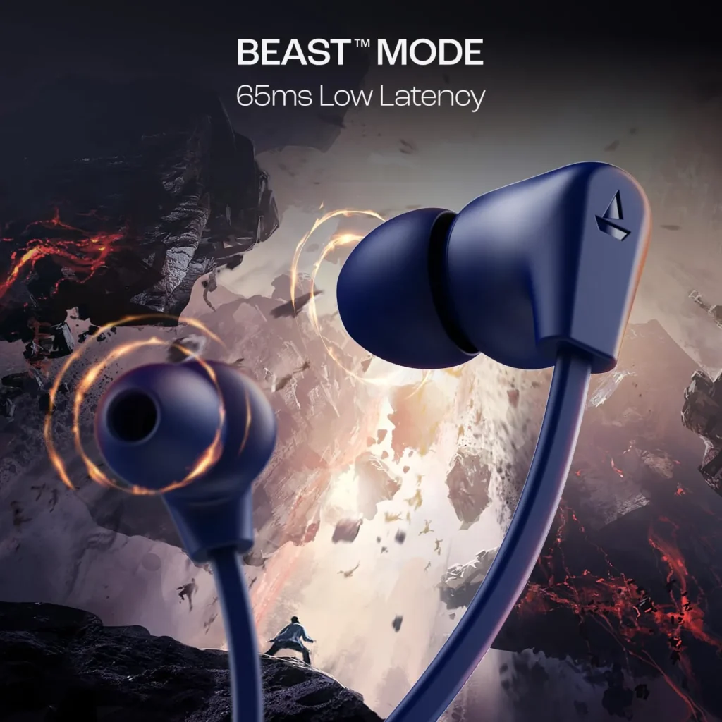 Boat Rockerz Trinity in Ear Earphones with 150H Playtime, Crystal Bionic Sound Powered by HiFi, Signature Sound, Beast™ Mode, ENx™ Tech, ASAP™ Charge,IPX5,Dual Pairing(Cosmic Black)